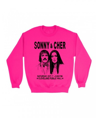 Sonny & Cher Bright Colored Sweatshirt | Cleaveland Hall Concert Poster Sweatshirt $10.79 Sweatshirts