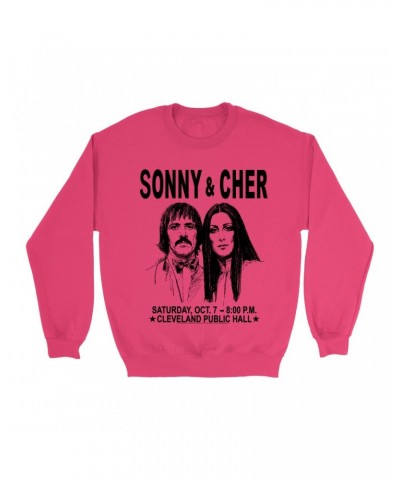 Sonny & Cher Bright Colored Sweatshirt | Cleaveland Hall Concert Poster Sweatshirt $10.79 Sweatshirts