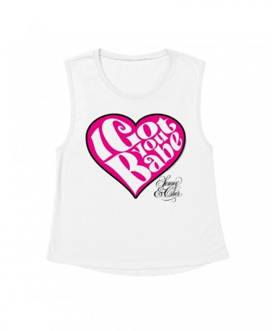 Sonny & Cher Ladies' Muscle Tank Top | I Got You Babe Heart And Logo Shirt $7.93 Shirts