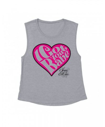 Sonny & Cher Ladies' Muscle Tank Top | I Got You Babe Heart And Logo Shirt $7.93 Shirts