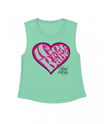 Sonny & Cher Ladies' Muscle Tank Top | I Got You Babe Heart And Logo Shirt $7.93 Shirts