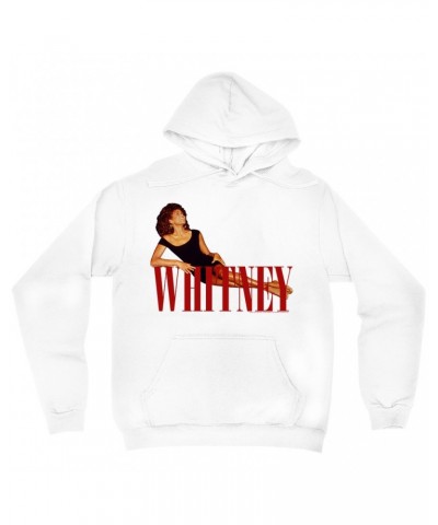 Whitney Houston Hoodie | Whitney Laying On Logo Red Hoodie $6.75 Sweatshirts