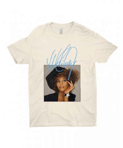 Whitney Houston T-Shirt | Whitney Star Photoshoot With True Blue Signature Shirt $12.40 Shirts