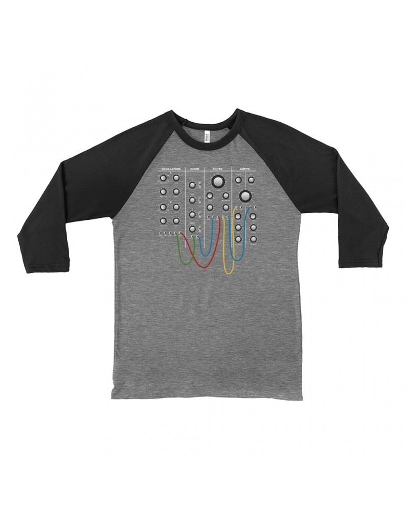 Music Life 3/4 Sleeve Baseball Tee | Modular Synth Chest Panel Shirt $8.09 Shirts