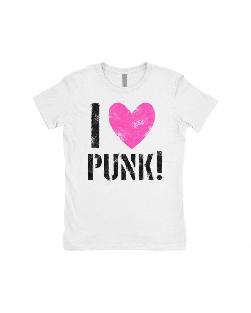 Music Life Ladies' Boyfriend T-Shirt | I Heart Punk Shirt $9.67 Shirts