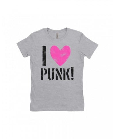 Music Life Ladies' Boyfriend T-Shirt | I Heart Punk Shirt $9.67 Shirts