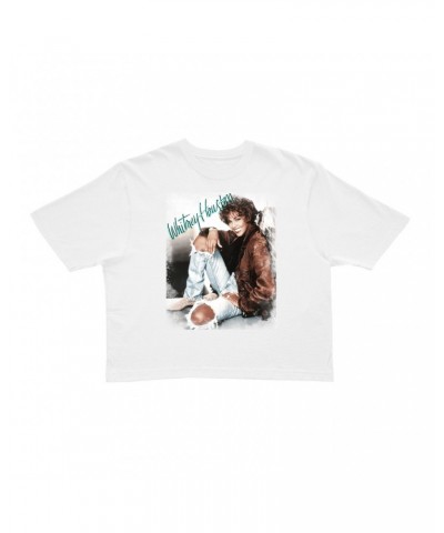 Whitney Houston Ladies' Crop Tee | All The Man That I Need Single Photo Distressed Crop T-shirt $5.76 Shirts