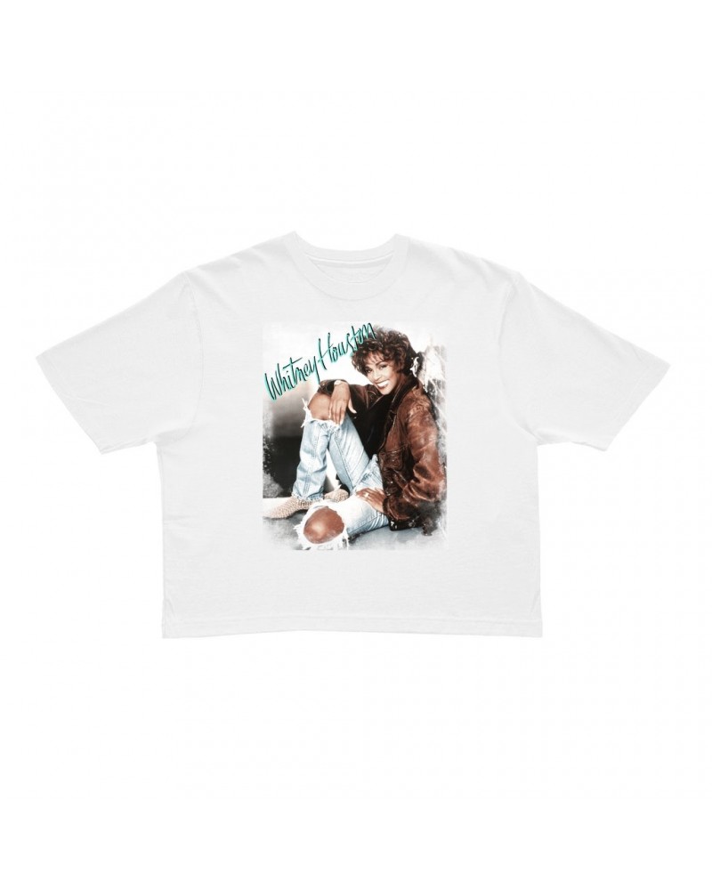 Whitney Houston Ladies' Crop Tee | All The Man That I Need Single Photo Distressed Crop T-shirt $5.76 Shirts