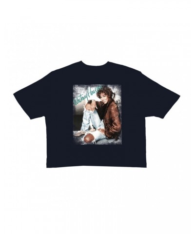 Whitney Houston Ladies' Crop Tee | All The Man That I Need Single Photo Distressed Crop T-shirt $5.76 Shirts