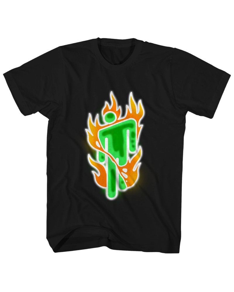 Billie Eilish T-Shirt | Flaming Neon Official Logo Shirt $6.43 Shirts