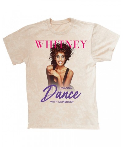 Whitney Houston T-shirt | I Wanna Dance With Somebody Purple Pink Design Mineral Wash Shirt $8.92 Shirts