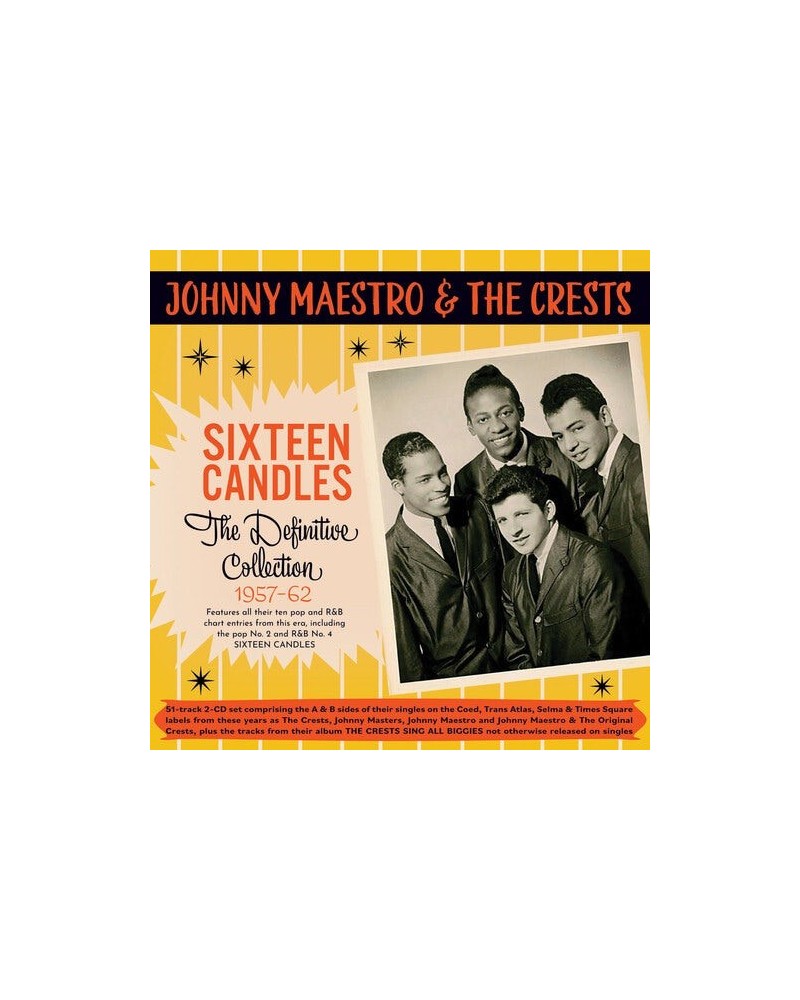 Johnny Maestro & The Crests SIXTEEN CANDLES: THE DEFINITIVE COLLECTION 1957-62 CD $12.46 CD