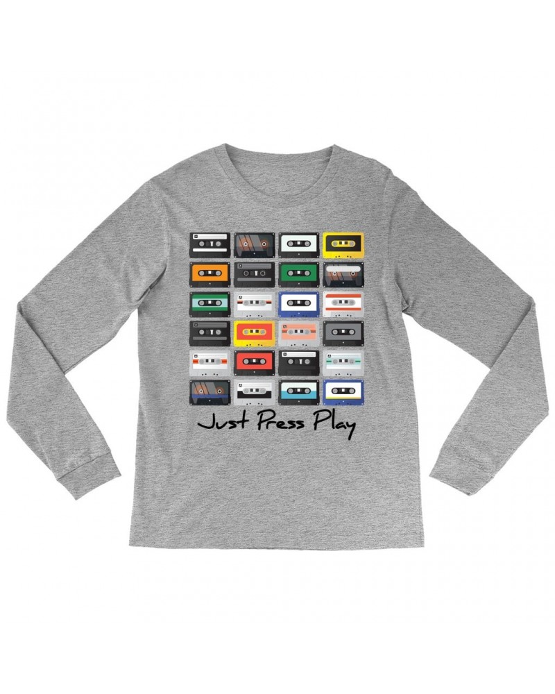 Music Life Long Sleeve Shirt | Just Press Play Shirt $7.74 Shirts