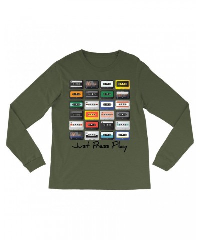 Music Life Long Sleeve Shirt | Just Press Play Shirt $7.74 Shirts