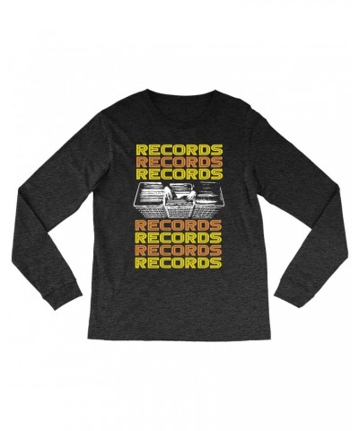 Music Life Heather Long Sleeve Shirt | Milk Crate Digger Shirt $7.59 Shirts