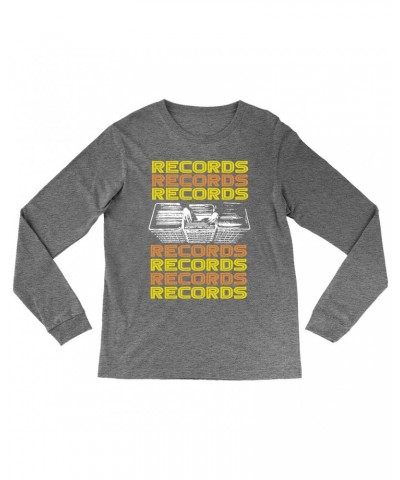 Music Life Heather Long Sleeve Shirt | Milk Crate Digger Shirt $7.59 Shirts