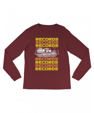 Music Life Heather Long Sleeve Shirt | Milk Crate Digger Shirt $7.59 Shirts