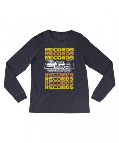 Music Life Heather Long Sleeve Shirt | Milk Crate Digger Shirt $7.59 Shirts