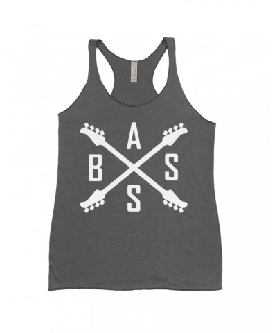 Music Life Ladies' Tank Top | Bass Player Emblem Shirt $6.97 Shirts