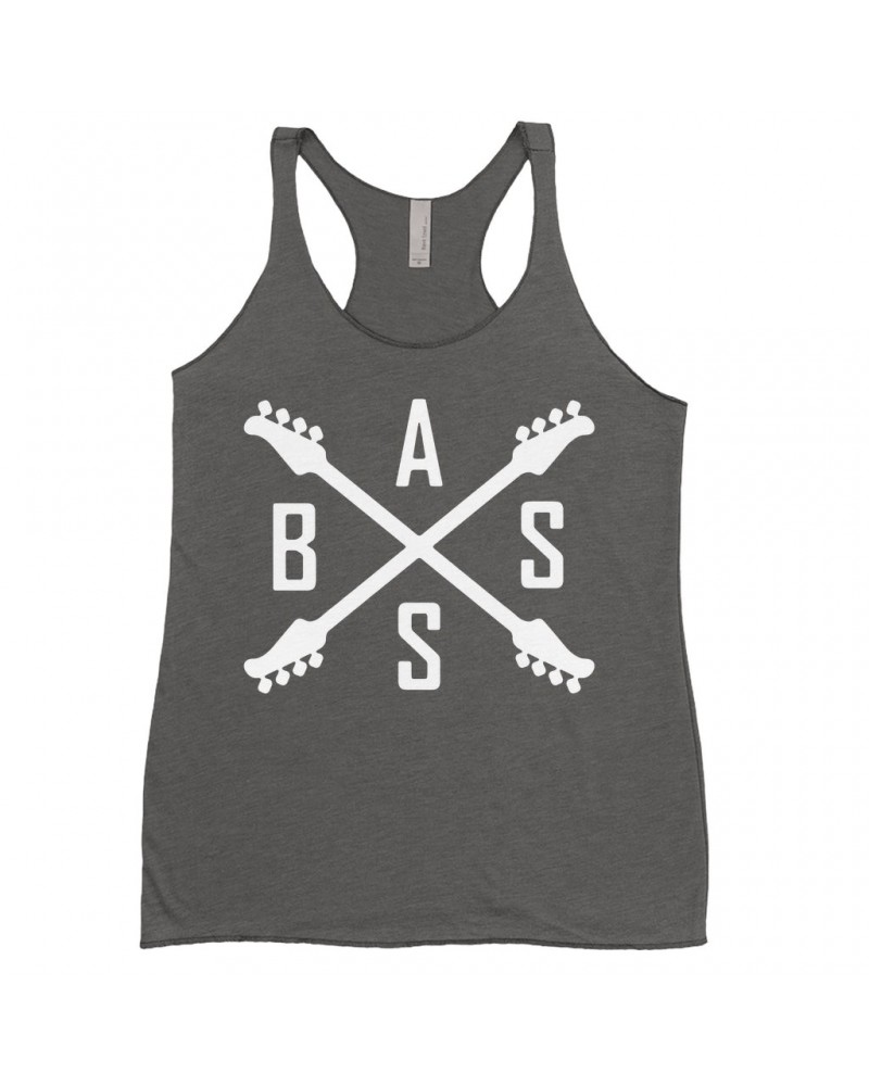 Music Life Ladies' Tank Top | Bass Player Emblem Shirt $6.97 Shirts